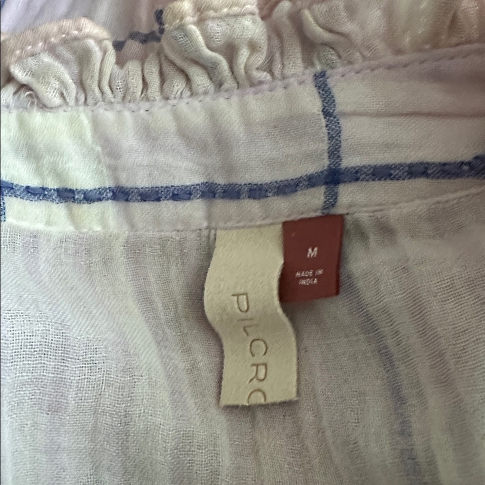 Pilcro crop 100% cotton plaid with crochet inlay - Picture 5 of 5